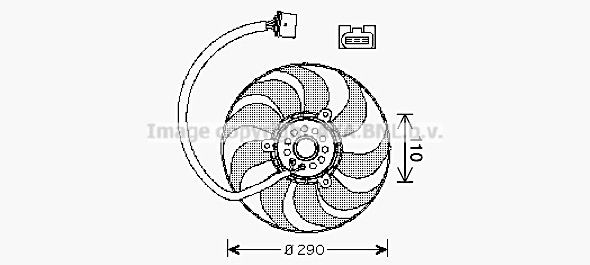 VN7522 PRASCO Cooling fan AUDI D1: 290 mm, 200W, without radiator fan shroud