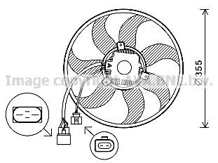 PRASCO VN7534 Fan, radiator D1: 355 mm, 12V, 300W
