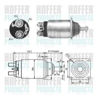 HOFFER 6646251 Magnetschalter, Anlasser für SCANIA P,G,R,T - series LKW in Original Qualität