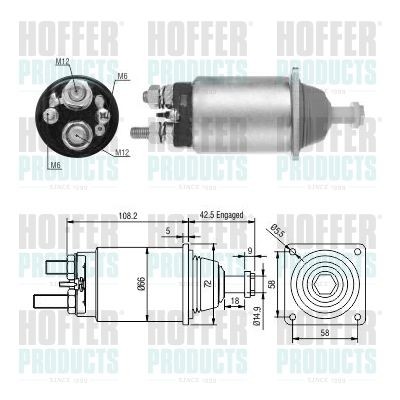 HOFFER 6646252 Magnetschalter, Anlasser für DAF CF 85 LKW in Original Qualität