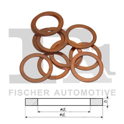 FA1 269.150.010 Seal Ring 6 x 1 mm, A Shape, Copper