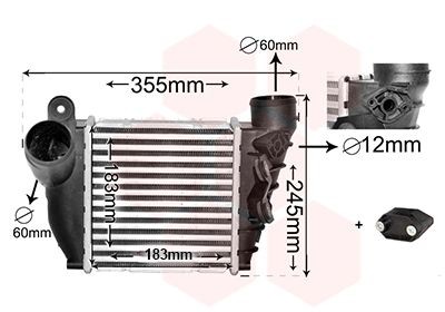 58004200 VAN WEZEL Turbo intercooler MINI without sensor, with sealing plug, with bore for sensor, with accessories