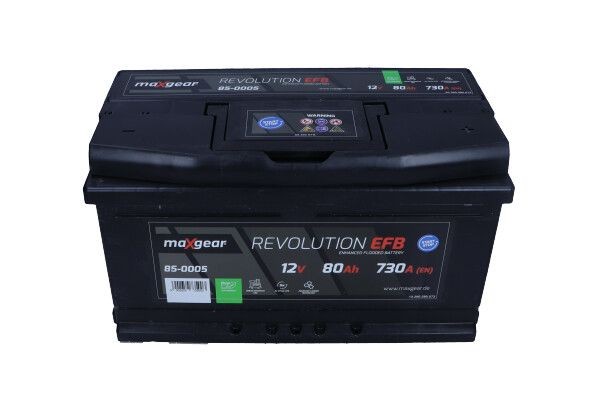 MAXGEAR REVOLUTION 85-0005 Battery 12V 80Ah 730, 740A B13 EFB Battery, Positive Terminal right