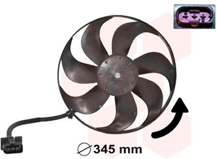 VAN WEZEL 5888744 Fan, radiator Ø: 345 mm, 12V