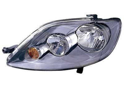 VAN WEZEL 5895961 Headlight Left, H7/H7, yellow, with low beam, with indicator, with position light, for right-hand traffic, with motor for headlamp levelling, PX26d
