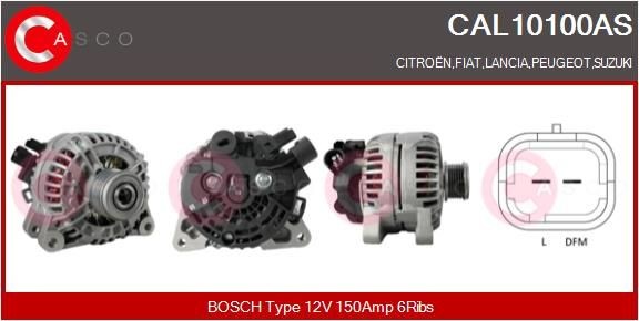 CASCO 12V, 150A, CPA0016, Ø 54,3 mm, with integrated regulator Number of ribs: 6 Generator CAL10100AS buy