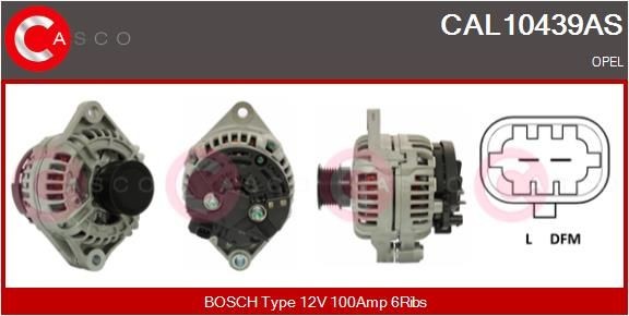 CASCO 12V, 100A, CPA0203, Ø 54 mm, with integrated regulator Number of ribs: 6 Generator CAL10439AS buy