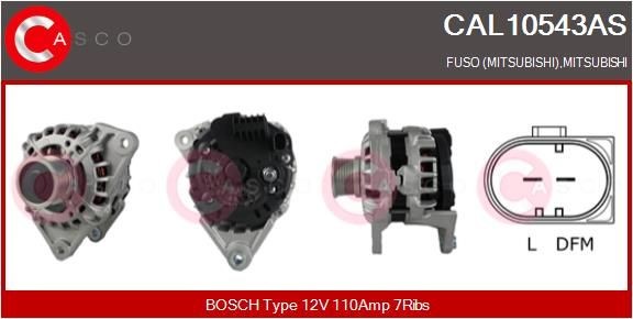 CASCO 12V, 110A, CPA0155 Rippenanzahl: 7 Lichtmaschine CAL10543AS kaufen