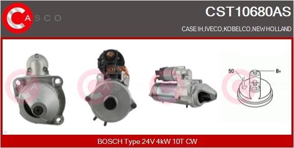 CASCO 24V, 4kW, Number of Teeth: 10, CPS0065, Ø 89 mm Starter CST10680AS buy