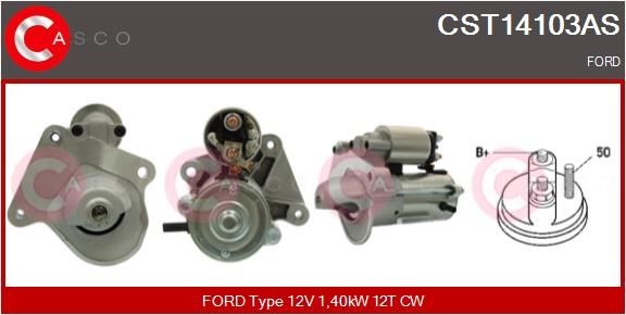 CST14103AS CASCO Starter FORD 12V, 1,40kW, Number of Teeth: 12, CPS0066, M8, Ø 61 mm