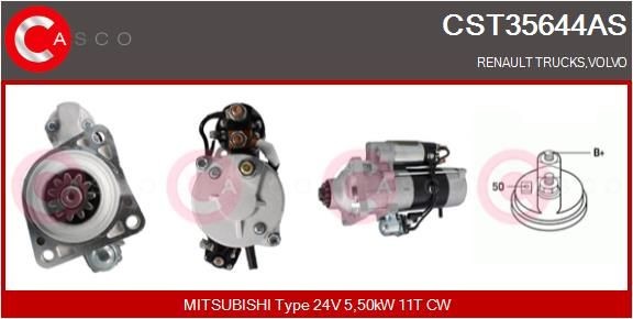 CASCO CST35644AS Starter motor 24V, 5,50kW, Number of Teeth: 11, CPS0074, M10, Ø 89 mm