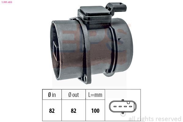 EPS 1.991.455 Mass air flow sensor Made in Italy - OE Equivalent