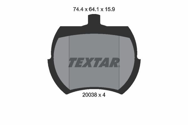 20038 TEXTAR 2003801 Set of brake pads AUSTIN 1000-Series Mk2 1300 53 hp Petrol 1970