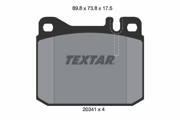 7111D145 TEXTAR Geschikt voor slijtage waarschuwingscontact Hoogte: 73,8mm, Breedte 2 [mm]: 89,8mm, Dikte: 17,5mm Remblokken 2034110 koop goedkoop