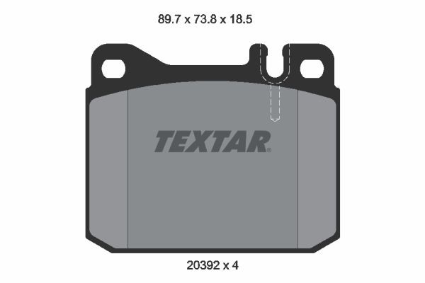 20392 TEXTAR prepared for wear indicator Height: 73,8mm, Width: 89,7mm, Thickness: 18,5mm Brake pads 2039213 buy