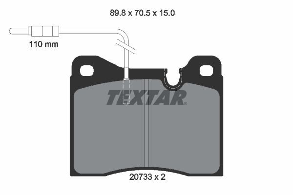 20092 TEXTAR with acoustic wear warning Height: 70,5mm, Width: 89,8mm, Thickness: 15mm Brake pads 2073302 buy