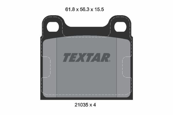 796D58 TEXTAR Niet geschikt voor slijtage waarschuwingscontact Hoogte: 56,3mm, Breedte 2 [mm]: 61,8mm, Dikte: 15,5mm Remblokken 2103501 koop goedkoop