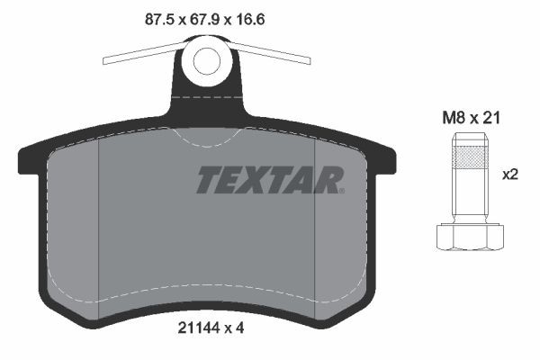 Audi V8 Tuning parts - Brake pad set TEXTAR 2114401