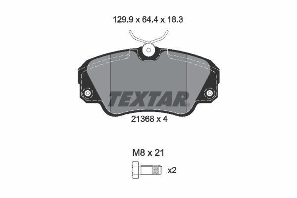 21368 TEXTAR 2136801 Brake pad set 1605932