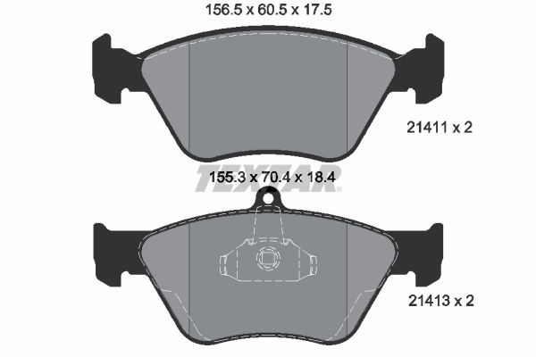 TEXTAR 2141101 Brake pad set prepared for wear indicator