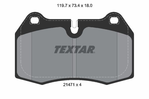 21471 TEXTAR prepared for wear indicator Height: 73,4mm, Width: 119,7mm, Thickness: 18mm Brake pads 2147102 buy