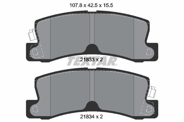 2183301 TEXTAR Brake pad set LEXUS with acoustic wear warning