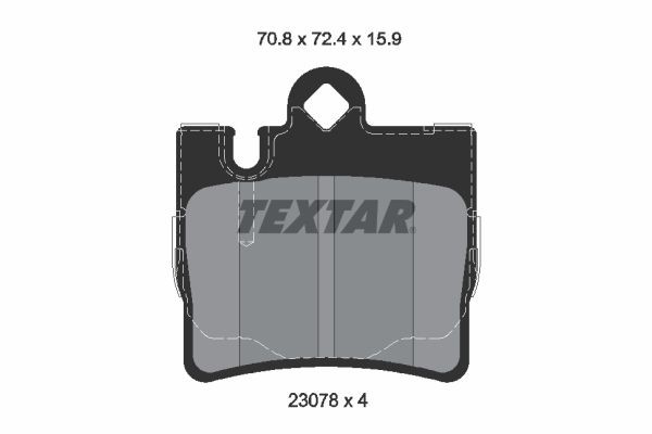 TEXTAR 2307801 Brake pad set prepared for wear indicator