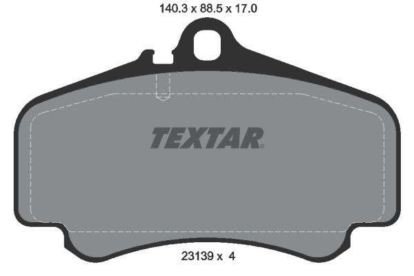 TEXTAR 2313901 Brake pad set prepared for wear indicator