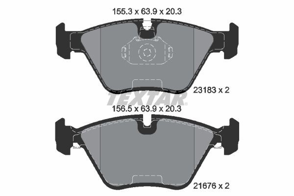 2318302 Set of brake pads 7592D946 TEXTAR prepared for wear indicator
