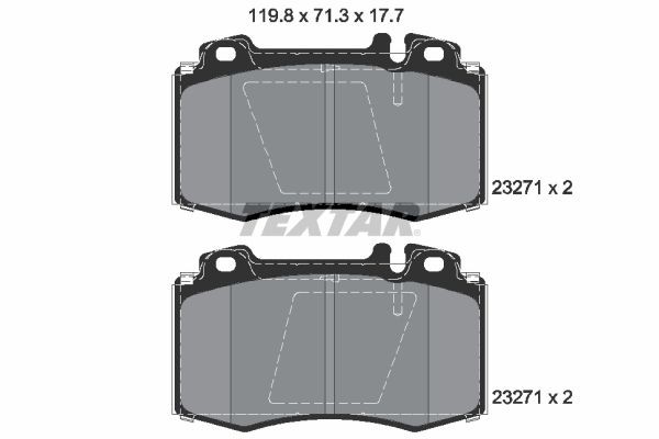 TEXTAR 2327102 Brake pad set prepared for wear indicator