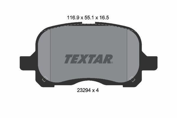 23294 TEXTAR not prepared for wear indicator Height: 55,2mm, Width: 116,8mm, Thickness: 16,5mm Brake pads 2329402 buy