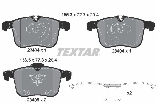 Original TEXTAR 23404 Disc brake pads 2340404 for OPEL VECTRA