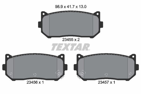 TEXTAR 2345501 Brake pad set prepared for wear indicator