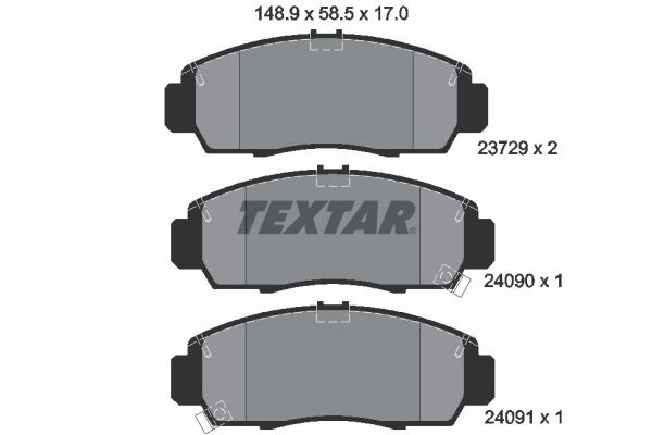 23729 TEXTAR 2372901 Brake pad set 45022S3N000