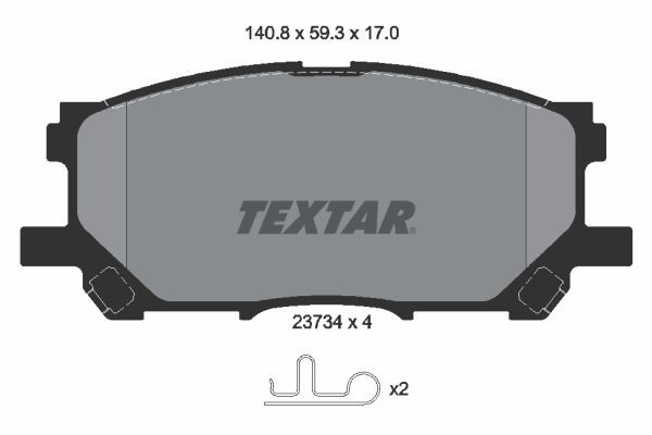 TEXTAR 2373401 Brake pad set not prepared for wear indicator, with accessories