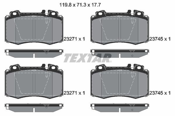 Original TEXTAR 23271 Disc brake pads 2374502 for MERCEDES-BENZ E-Class