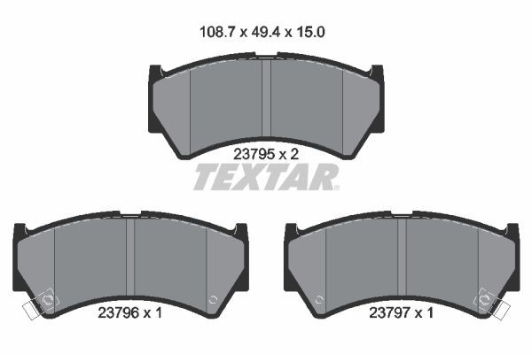 23795 TEXTAR 2379501 Timing belt kit with water pump Suzuki Baleno Saloon 1.6 i 16V 98 hp Petrol 1997 price
