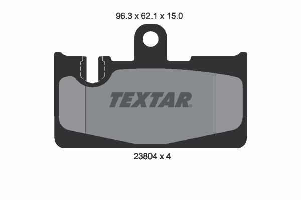 23804 TEXTAR prepared for wear indicator Height: 62,1mm, Width: 96,3mm, Thickness: 15mm Brake pads 2380401 buy