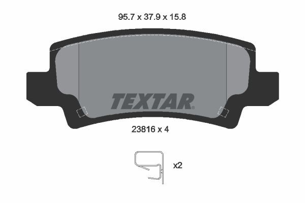 TEXTAR 2381601 γνήσια TOYOTA Τακάκια φρένων με ηχητική προειδοποίηση φθοράς, με αξεσουάρ