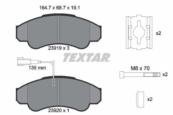 Kit pastiglie freno TEXTAR 2391901 - Peugeot BOXER Tuning pezzi di ricambio comprare