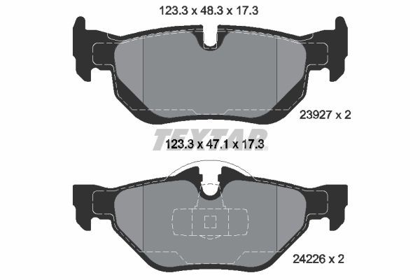2392701 Set of brake pads 24226 TEXTAR prepared for wear indicator