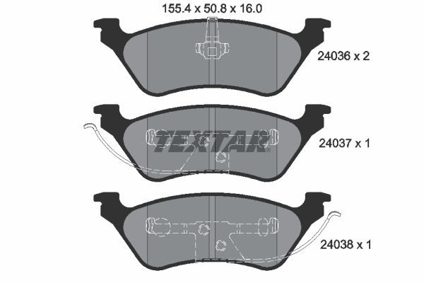24036 TEXTAR 2403601 Brake pad set 05014 036AA