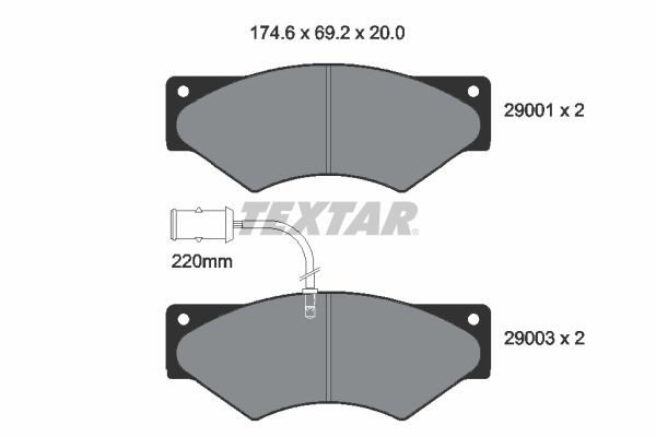 TEXTAR Brake pad kit 2900102 for IVECO Daily