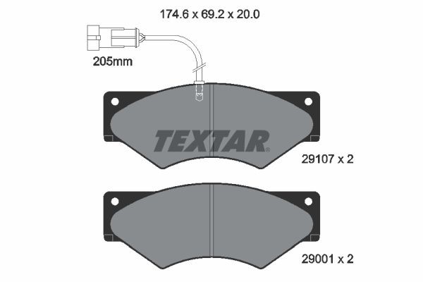 TEXTAR Brake pad kit 2910701 for IVECO Daily