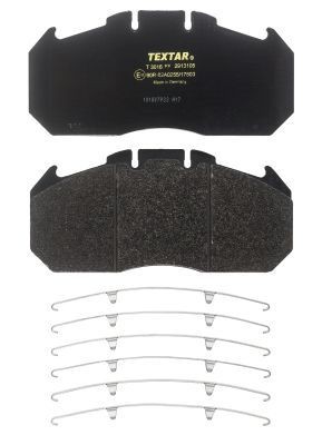 TEXTAR 2913105 Brake pad set prepared for wear indicator, with accessories