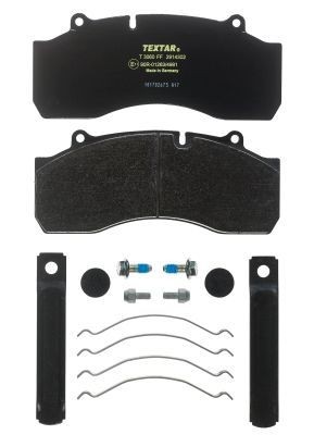 TEXTAR 2914302 Brake pad set prepared for wear indicator, with accessories