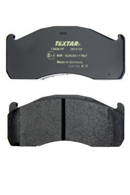 TEXTAR 2915102 Brake pad set not prepared for wear indicator, with brake caliper screws, with accessories