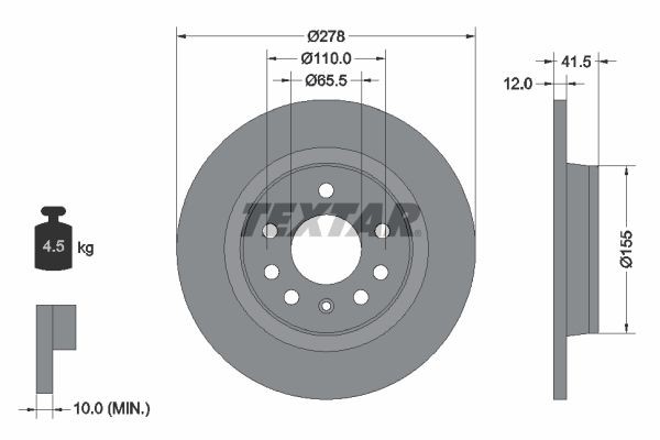 TEXTAR Brake pad kit 2915906