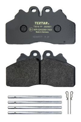 TEXTAR 2925601 Brake pad set prepared for wear indicator, with accessories