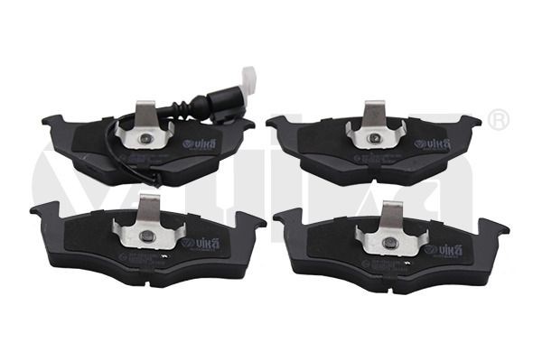 VIKA Front Axle, incl. wear warning contact, with mounting manual, with anti-squeak plate Height 1: 51,2mm, Height 2: 50,6mm, Width: 141,8mm, Thickness: 17,3mm Brake pads 66980010701 buy